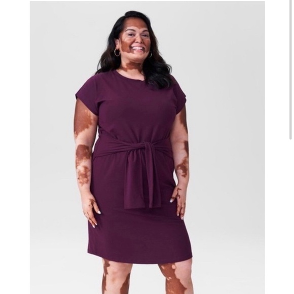 Universal Standard Dresses & Skirts - Universal Standard Misa Cotton Jersey Tie Waist Dress In Eggplant Size S (14-16)